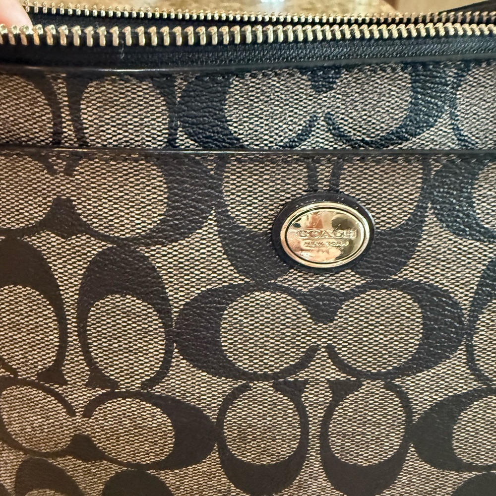 Coach legacy zip top leather crossbody bag